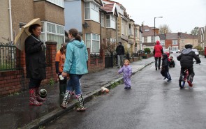 Play street in the rain