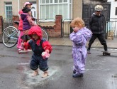 Free play in a puddle