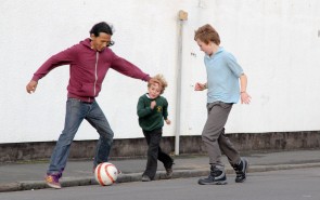 Playing football with dad