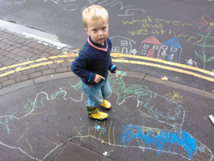 Small child looking at camera